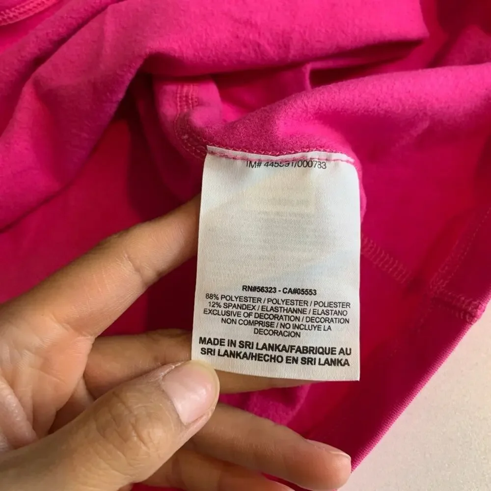 Nike Top Womens L Large Pink Therma Fit Pro Combat Fitted DriFit Fleece Lined